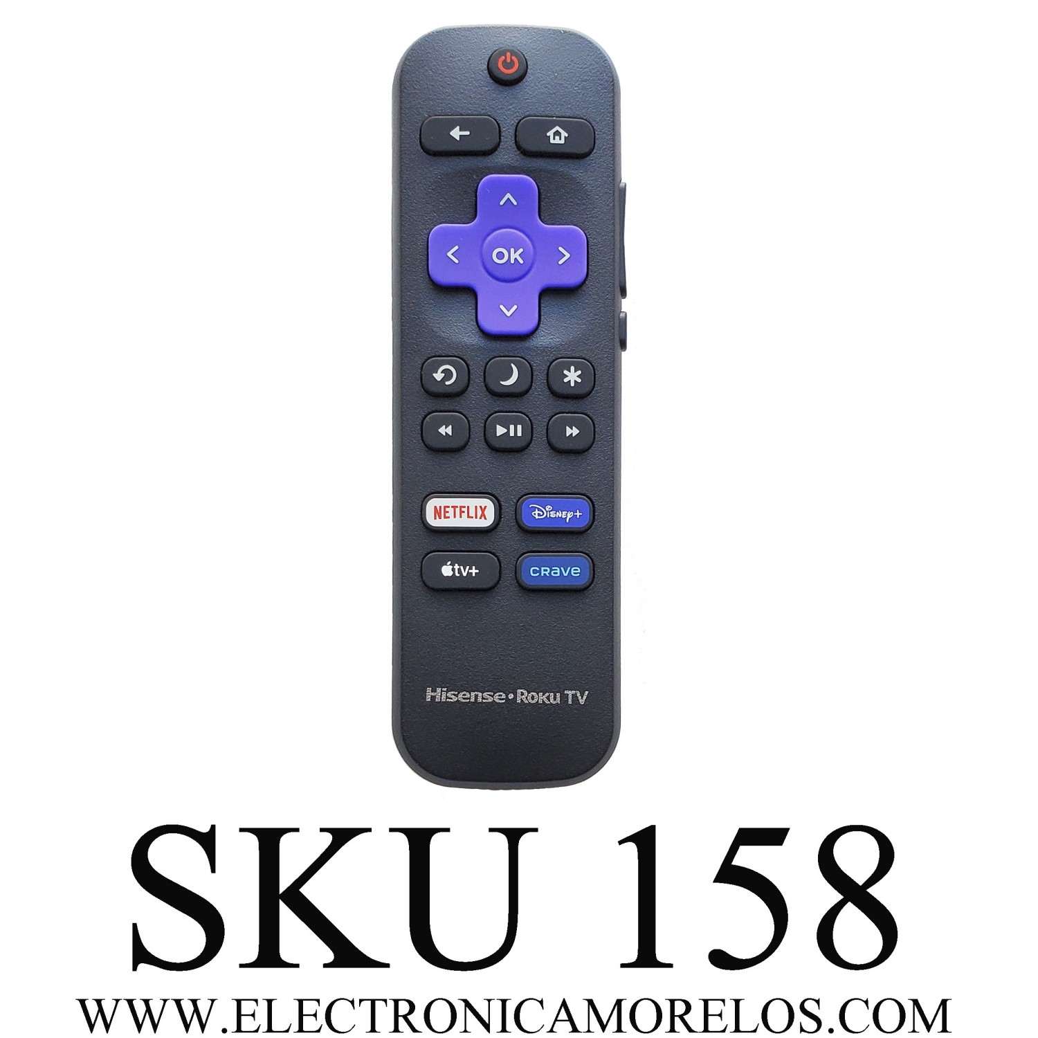 CONTROL REMOTO ORIGINAL PARA SMART TV HISENSE ROKU (( NUEVO )) / NUMERO DE PARTE 3226001265 / RC-ALIR / MODELOS 43R6D 50R6D 55R6D 65R6D 43R6E